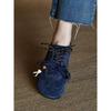 Trend matte cowhide blue Dexun shoes women's fashion casual shoes 2025 new autumn soft leather women's shoes single shoes