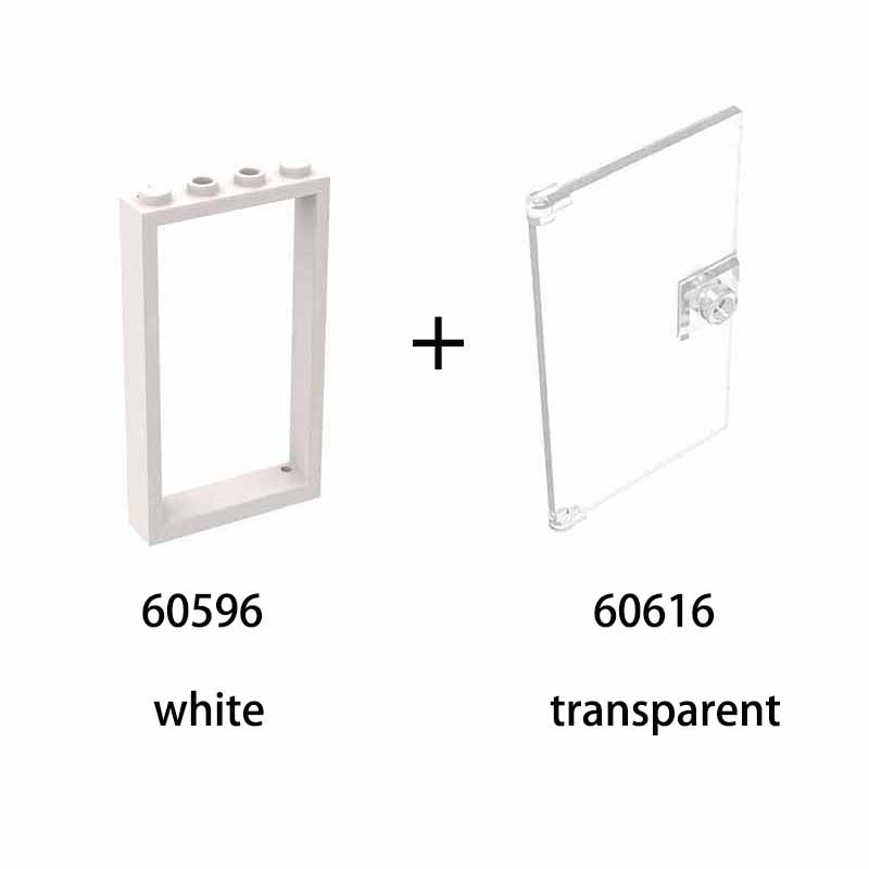 10pcs1x4x6 Door Frame Smart Window Compatible with 60596 60616 MOC Parts, Building Block Model Accessories, Children's Toys
