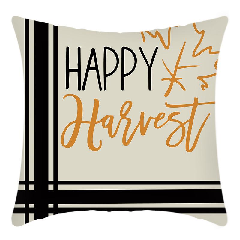 

New Thanksgiving Series Pillow Cover English Yellow Maple Leaf Print Cushion Home Sofa Cushion Cover 45 * 45Cm pillowcase
