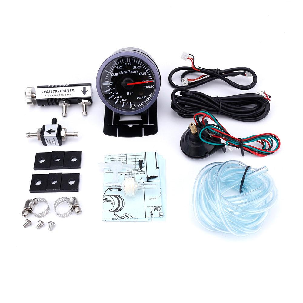 Dynoracing 60 mm Auto-Turbo-Boost-Messgerät 3 Bar + einstellbares Turbo-Boost-Controller-Set, 1–30 PSI, Auto-Messgerät in der Kabine