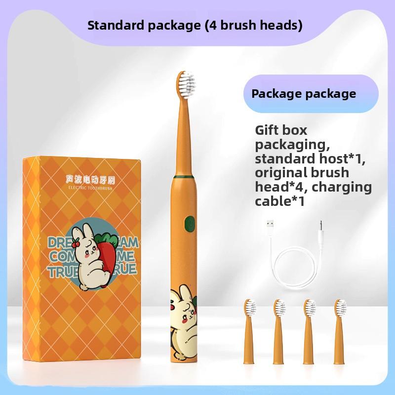 

Детская электрическая зубная щетка DuPont с мягкой щетиной, зарядка через USB, три передачи, 4 головки щетки