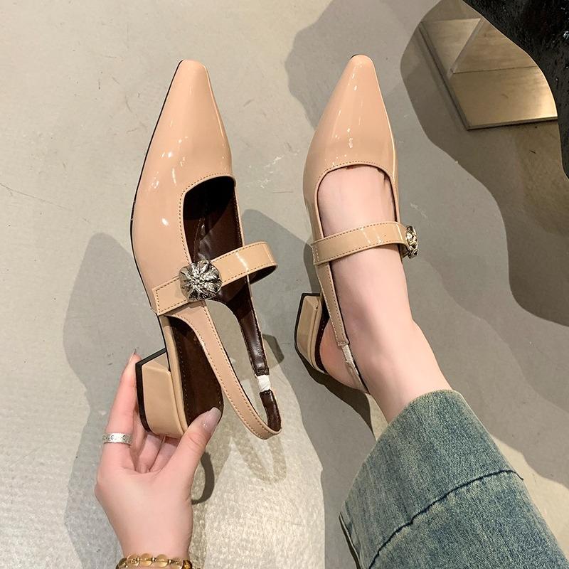 High Heels Women Sandals Summer Slingback Shoes Woman Elegant Office Dress Slippers 2025 New Pointed Toe Pumps Slides Mujer