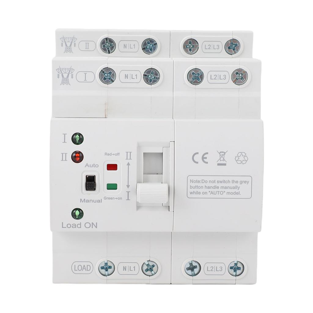   ATS Automatic Manual Transfer   4P 80A Home Generator 3PH Dual Auto Electrical Selector   DIN Rail Mount Super Thin Mains Supply Type
