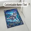 Witchcraft Theme Soft Crystal Velvet Rug Custom Name & Text Print Non Slip Floor Rug for Bedroom Living Room