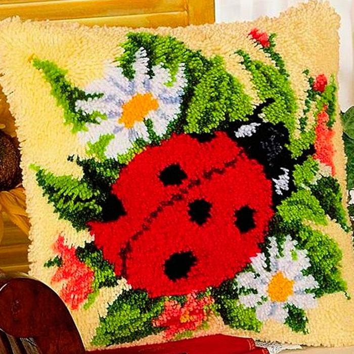 Latch Hook Rug Kits Pillowcase Flower Plants Series Pillow Material Package Handcraft Latch Hook Kits Embroidery Cushion Decor