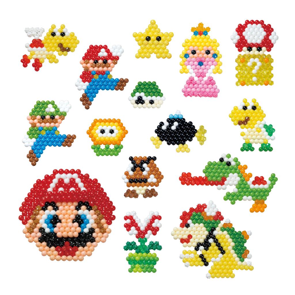 Aquabeads Charakter-Perlen-Set, Mario-Eimer, ST-Zeichen, Zertifizierung, Altersfreigabe, Spielzeug, Wasserkleben, Spielzeug herstellen, Aquabeads Epoch Company EPOCH [Super All-Star Set]
