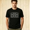 Line Art Vintage DJ Turntable Controller T Shirt Street Music Club Tops Men Women O-neck Short Sleeve Fashion