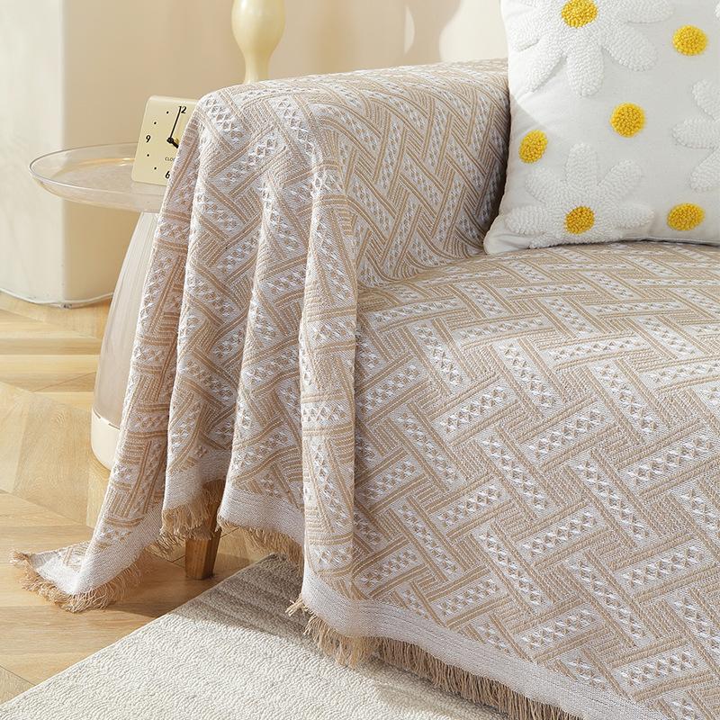 Scandinavian Style Simple Solid Colour Sofa Cover Cloth Four Seasons Universal Sofa Towel Full Cover Universal All-inclusive Sofa Cover