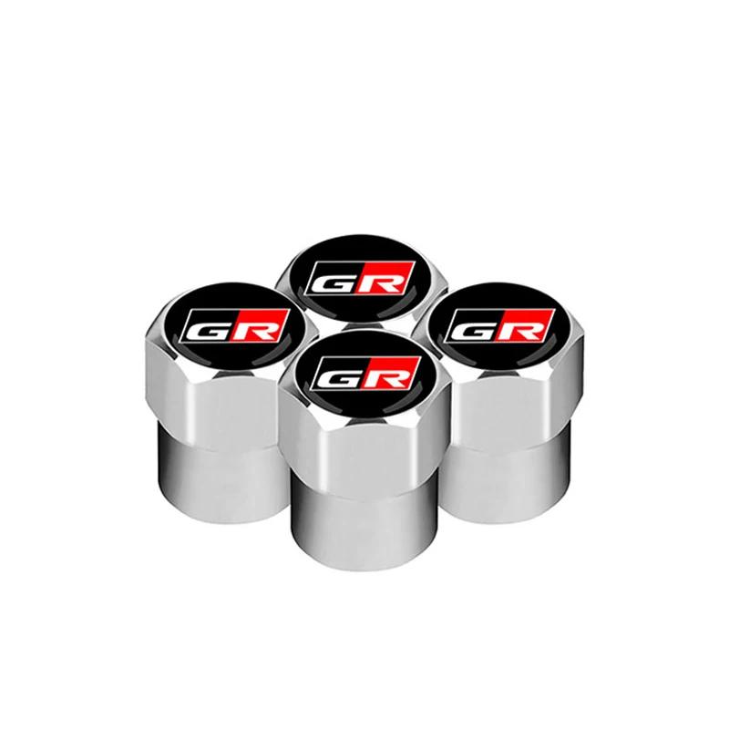 4Pcs Car Wheel Tire Valve Stem Caps Airtight Cover For GR Sport RAV4 C-HR Corolla Yaris RZ RC Supra Tyre Plug Accessories