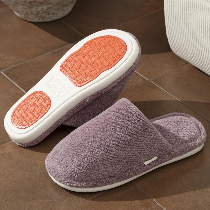 

Нескользящие хлопковые тапочки с подошвой, женские осенне-зимние, для дома, для пары, бесшумные, плюшевые, теплые тапочки, плюшевые, для послеродового периода, хлопковый моп 38-39 светло-фиолетовый