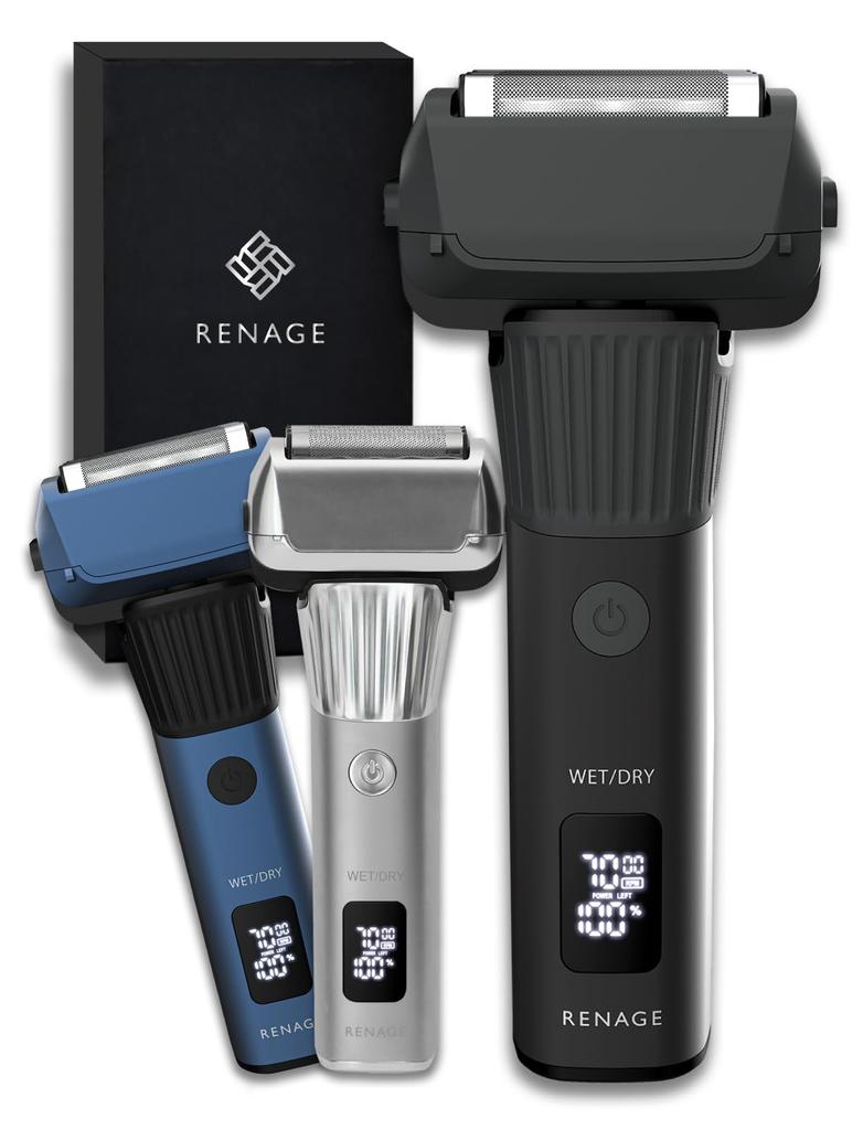 RENAGE Electric IPX6 Close Reciprocating USB Fast LCD Locking Dry and Wet Shaving Men's Shaver, Waterproof, Washable, 5-Blade, Shave, Shaver, Type-C