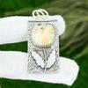 Friendship Day Sale 925 Sterling Silver Cushion Yellow Lace Agate Stone Pendant