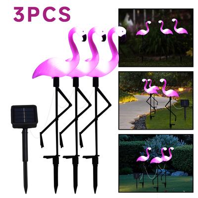 3 Stück Solarleuchten für den Außenbereich Flamingo Garten LED-Erdspießleuchte Weg Rasen Hof Landschaft Halloween Weihnachten Dekorative Lichter