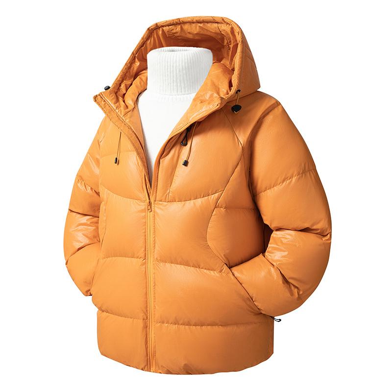 

Men s 2025 Hooded Thickened Down Jacket - Winter Warmth, Solid Color, Long Sleeve S/165