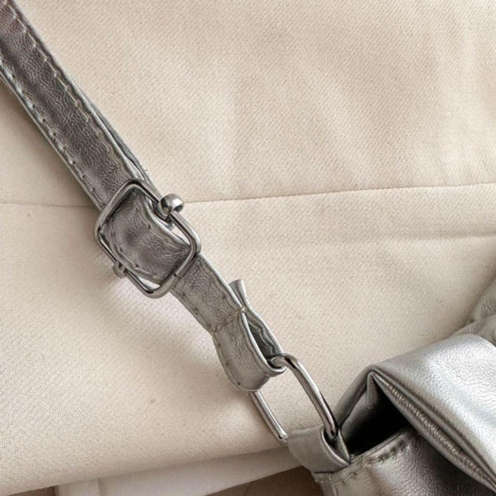 Sweet Y2K Bow Underarm bag Large Capacity Solid Tote Bag Ins PU Leather Shoulder Bag  Women