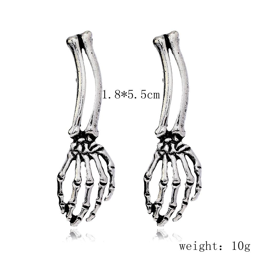 Halloween Fashion Personality Skull Hand Bone Claw Earrings Women, Halloween Ornaments