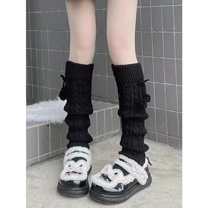1 Pair Women's Winter Leg Warmers Japanese Socks Yarn Pile Lolita Versatile Harajuku Style JK Accessories