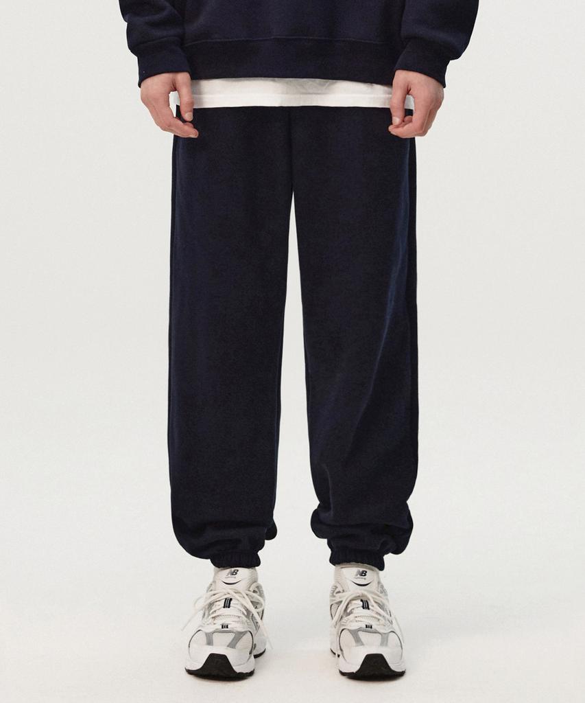 TOPBOY [Non-Fleece Or Fleece-Lined] Essential Elastic Waist Sweat Jogger Pants Navy