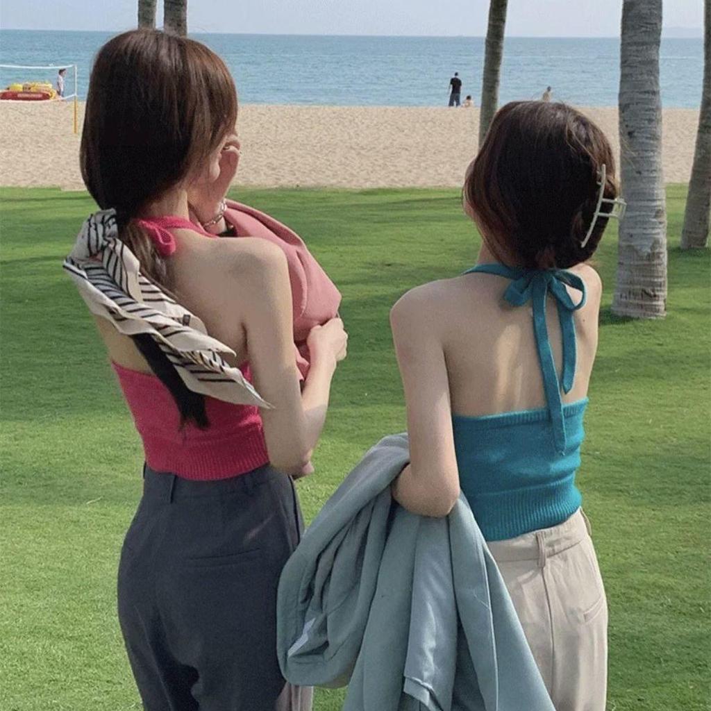 Women's Spicy Girl Style Halter Tank Top - Summer/Autumn 2025 Asia Edition