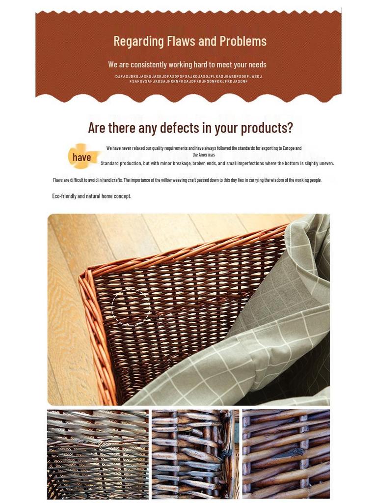 Rattan Woven Storage Basket for Laundry, Toys, or Hot Pot Restaurant Use
