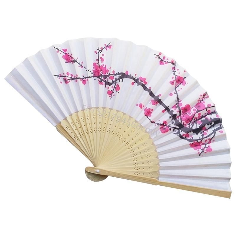 Folding Fan Hand Fan Chinese Japanese Elegant Floral Fan for Women Girl 6XDE