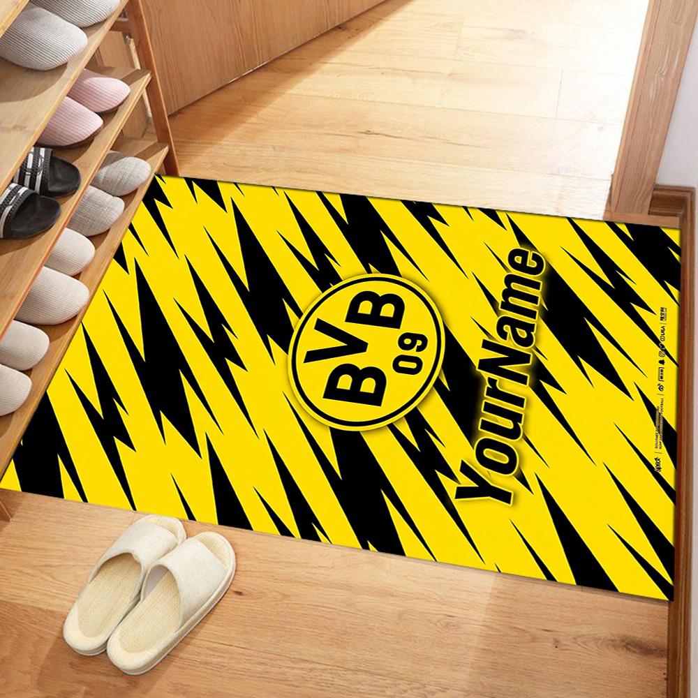 Borussia Dortmund Personalized Name Carpet Suitable for Game Room Hallway Bedrooms Playrooms Antislip Carpet Office home decor Best for Christmas