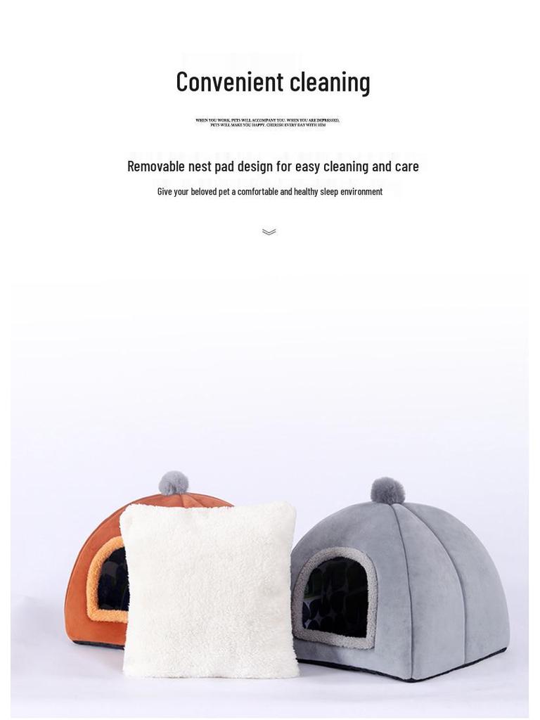 Pet Nest: Dual-Use Yurt Dog and Cat Bed for Small and Medium Dogs, All-Season Comfort