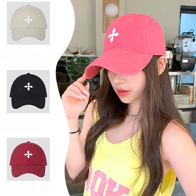 Big Head Circumference Spring New Cross Flower Hot Painted Baseball Cap Women's Face Showing Small Baseball Cap