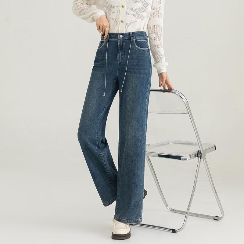 Mengshuya Women's High-Waist Straight Leg Jeans