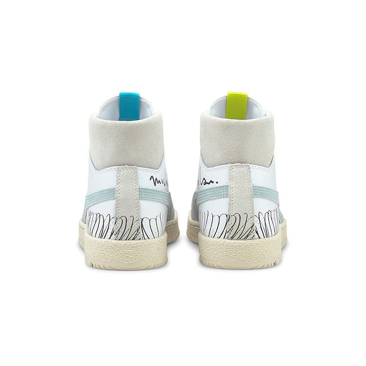 Unisex White Pink Yellow Michael Lau X PUMA Ralph Sampson 70 Mid Leather Sneakers 375197-01