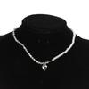 Gebrochene Silberkette Modische Herzkette Legierungsmaterial Anhänger Choker Y2K Schmuck Geschenk für Frau Mädchen