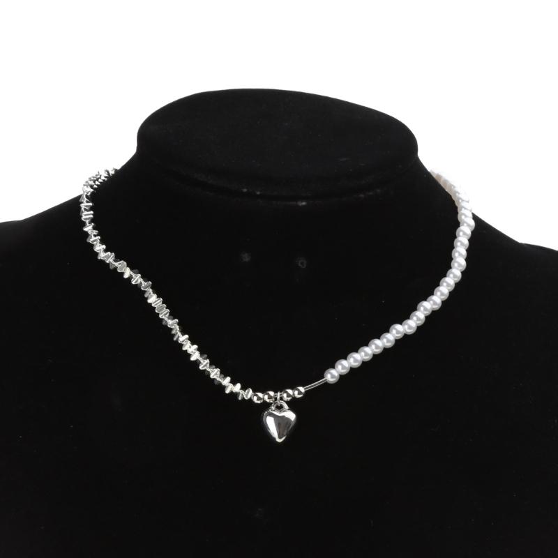 Gebrochene Silberkette Modische Herzkette Legierungsmaterial Anhänger Choker Y2K Schmuck Geschenk für Frau Mädchen