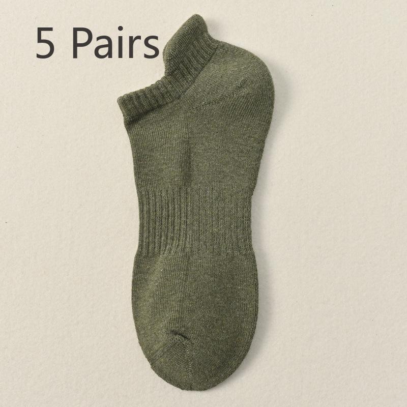 5 Pairs of Women's Autumn and Winter Thick Hair Ring Sweat Absorbent Sports Ear Lifting Ankle Socks