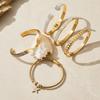 18K Gold-Plated Stainless Steel Zirconia Diamond Clasp Bracelet - European & American Fashion Knotted Irregular Light Luxury Style.