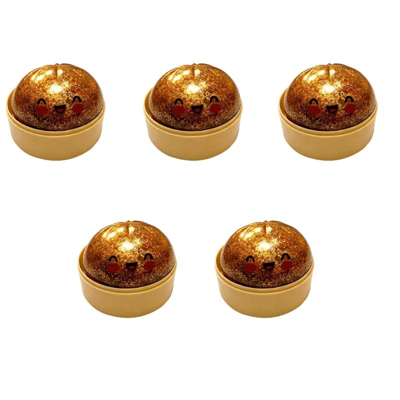 5Pcs Dumpling Press Toy, Giants Glitters Dumpling Fidgets Sensory Toy For Safe And Funny Kitchen Activity With Kids