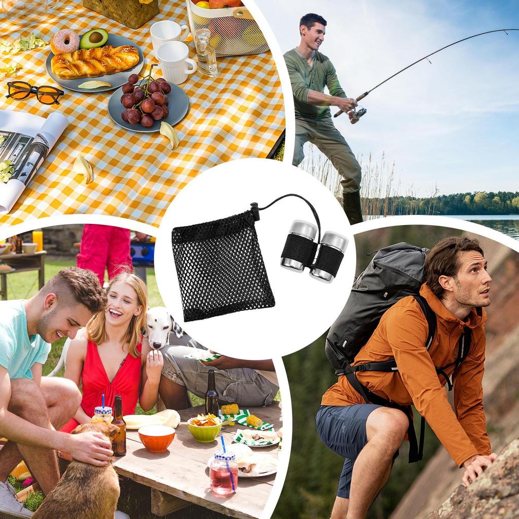 Przenośna mała solniczka kempingowa z pokrywką ze stali nierdzewnej, pojemniki na sól i pieprz do gotowania na świeżym powietrzu, butelki na przyprawy