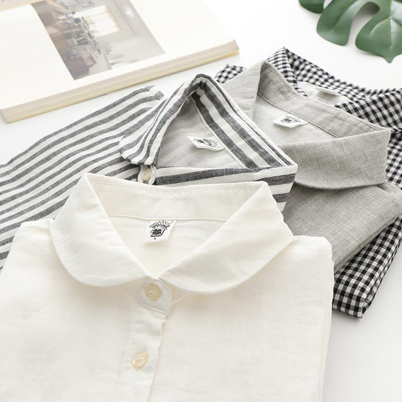 Japanese Minimalist Yuanbao Collar Double Layer Cotton Gauze Sleeveless Women's Shirt