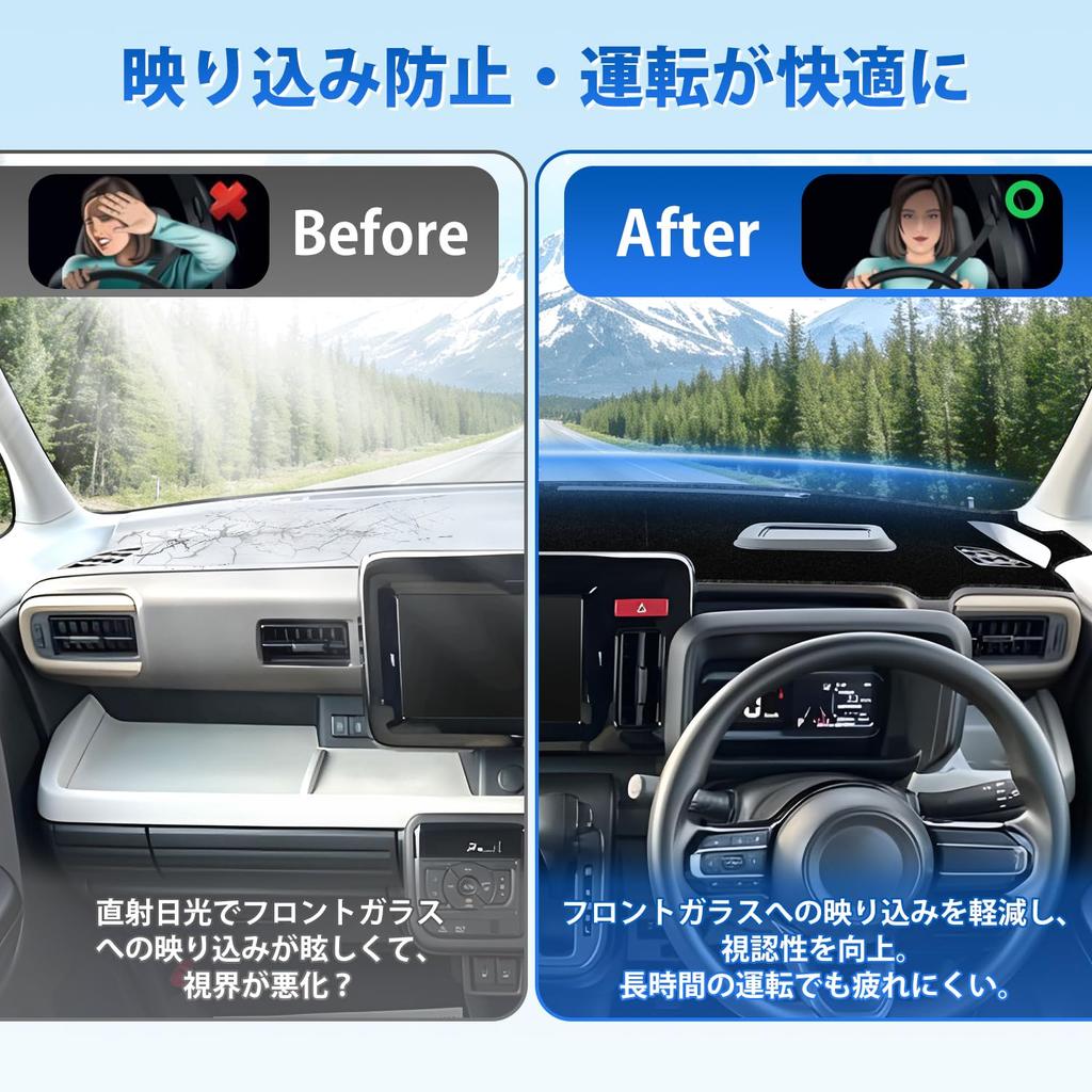 GIMUYA Suzuki New Spacia Spacia Custom MK54S MK94S Dashboard Mat SPACIA 3rd Generation November 2023 onwards Dedicated Dash Mat Protective Mat