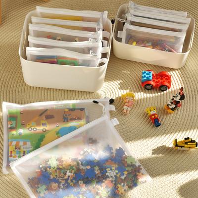 Childrens Puzzle Building Block Toy Storage Classification Bag Transparent Zipper Mesh Bag Storage Tools Cosmetic Organization