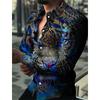 3D Print Animal Tiger Graphic Shirts Casual Long Sleeve Oversized Button Down Shirts For Men Fashion Designer Comfortable Blouse