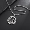 Jewish Four-Letter Hebrew Witchcraft Five-Pointed Star Stainless Steel Pendant Necklace Religious Amulet Jewelry for Men
