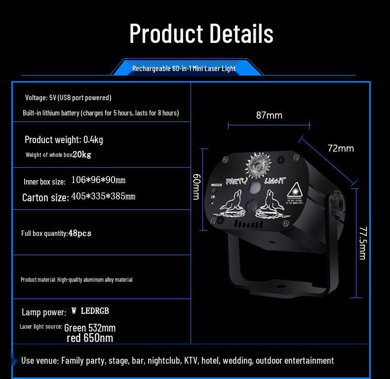 USB Mini LED Laser Party & Atmosphere Light