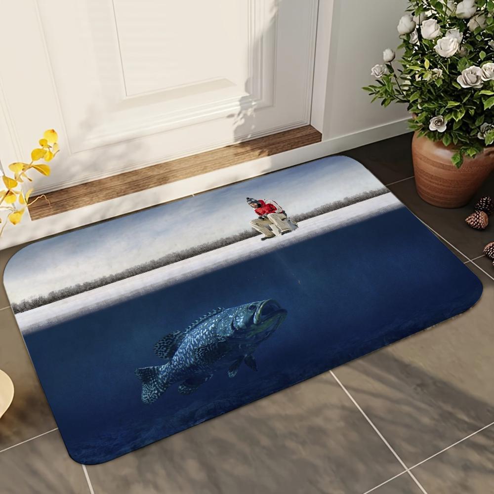 

1pc Rapala Fishing Enthusiasts Bathroom Absorbent Mats Anti-Slip Mats Home Decor Supplies Carpets Home Kitchen Floor Mats 40x60cm