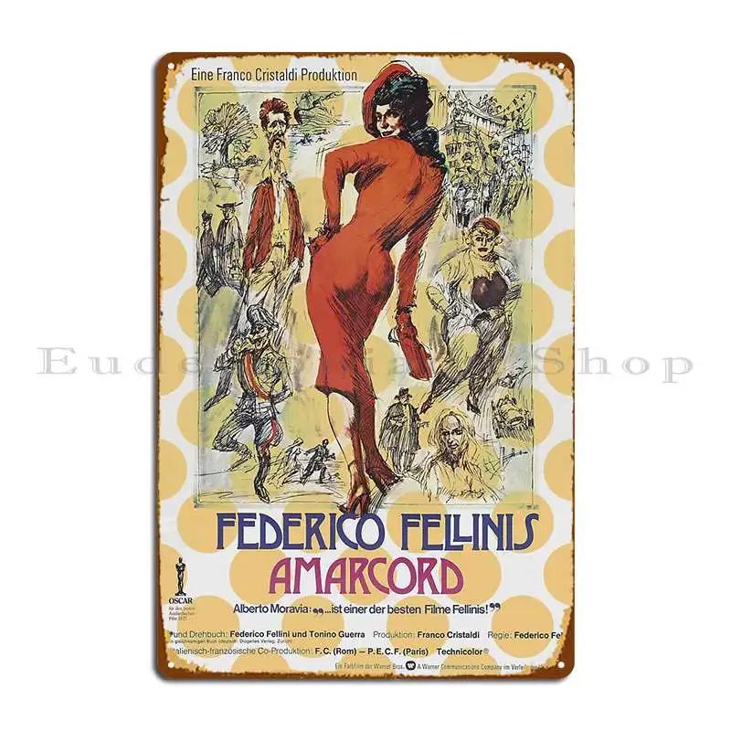 DORA Tin Sign Amarcord Metal Signs Pub Designer Rusty Home Sign Tin Sign Poster 20x30cm(7.8x11.8inch)