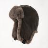 Leather Hat Lei Feng Hat Men Winter Thickened Pilot Warm Hat Women Northeast Windproof Cold Riding Headphones Bike Hat