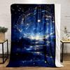Celestial Ocean Fantasy Scene Patterned Flannel Blanket Perfect for the Bedroom Living Room, Sofa, or a Little Nap