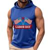Men's Sleeveless Hoodie Casual Tank Top Muscle Shirt Lightweight Summer Workout Fitness Gym Apparel with Graphic Print