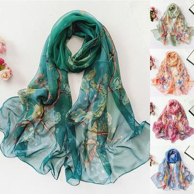 Foulards longs en soie douce pour femmes, châle en mousseline de soie, écharpe fine et respirante