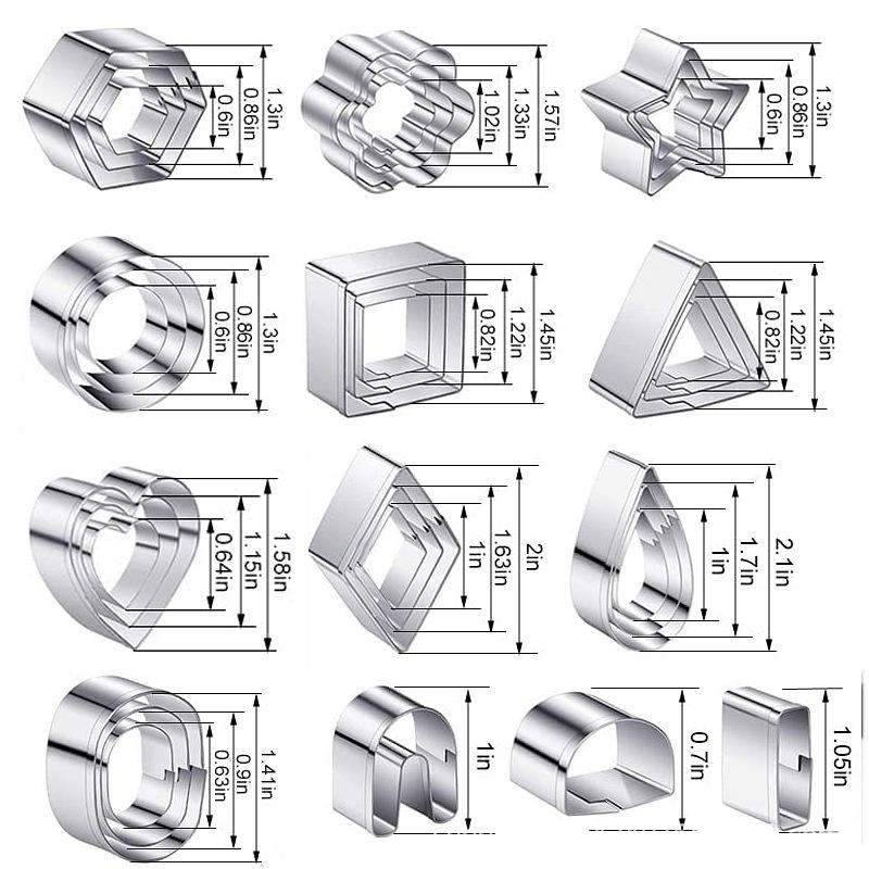 Set di 33 Stampi per Orecchini in Acciaio Inossidabile per Ornamenti in Argilla Fai-da-Te e Figure Creative.