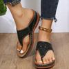 Fashion New Women Platform Sandals Beach Casual Wedges Flip Flops Premium Orthopedic Open Toe Big Toe Anti-slip Outdoor Leather Shoes